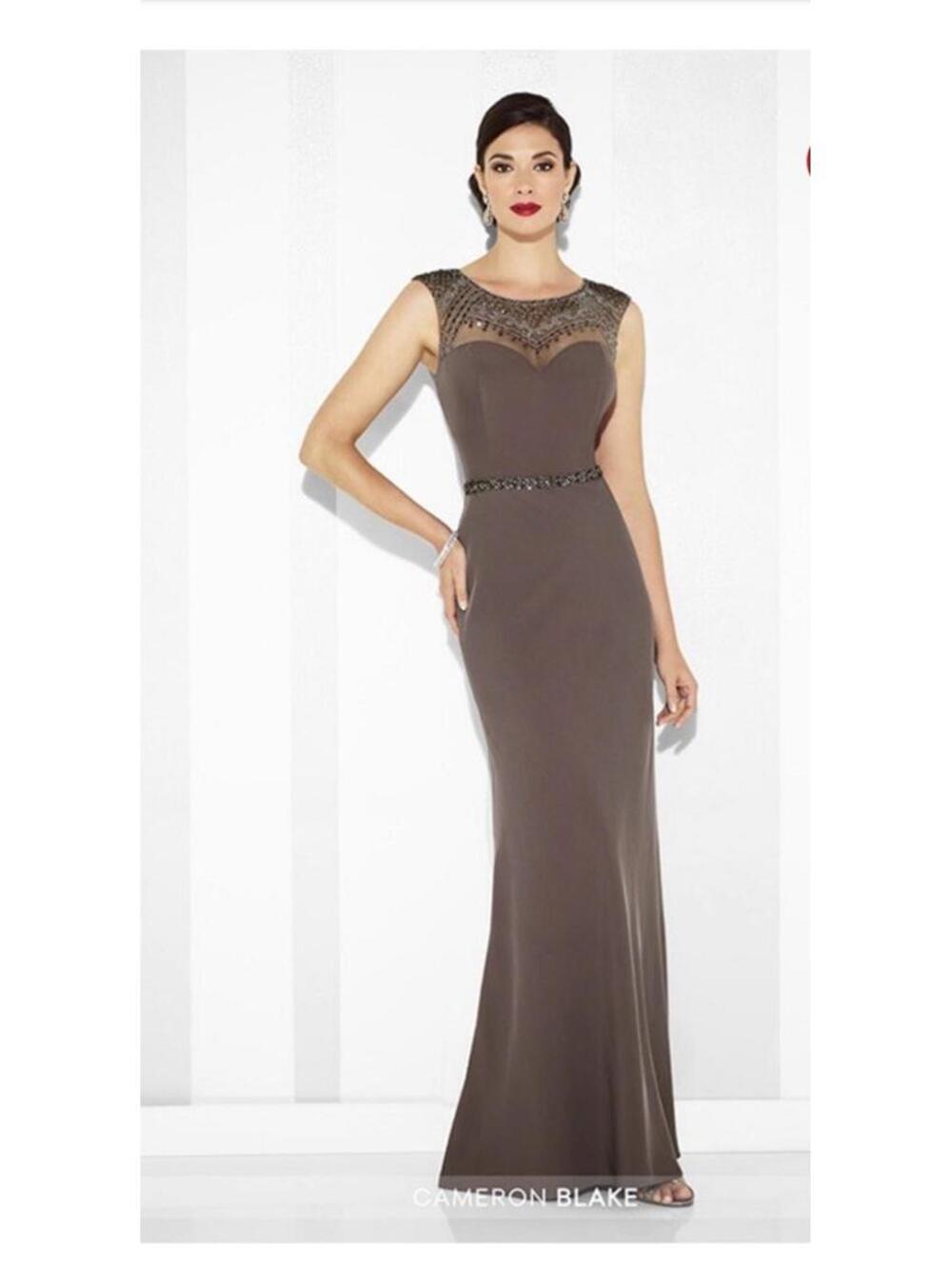 Authenic Cameron Blake by Mon Cheri 117606 Smokey Mink Size 10 MOB/groom